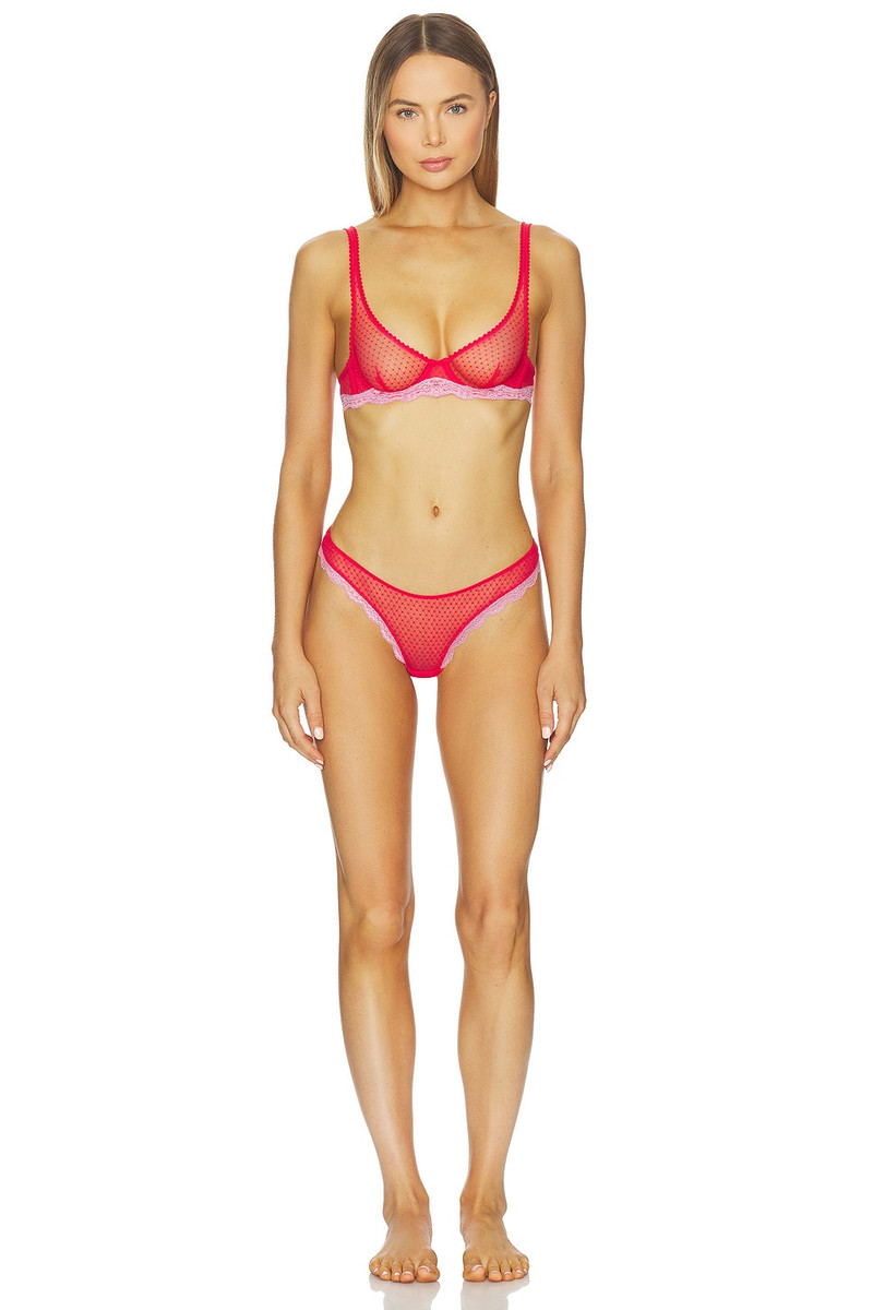 x Intimately Midweek Underwire Bra In Pink & Red Combo 4