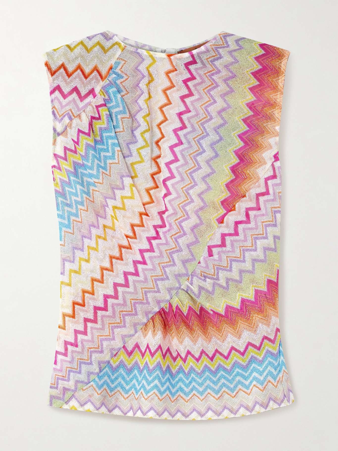 Striped metallic crochet-knit top - 1