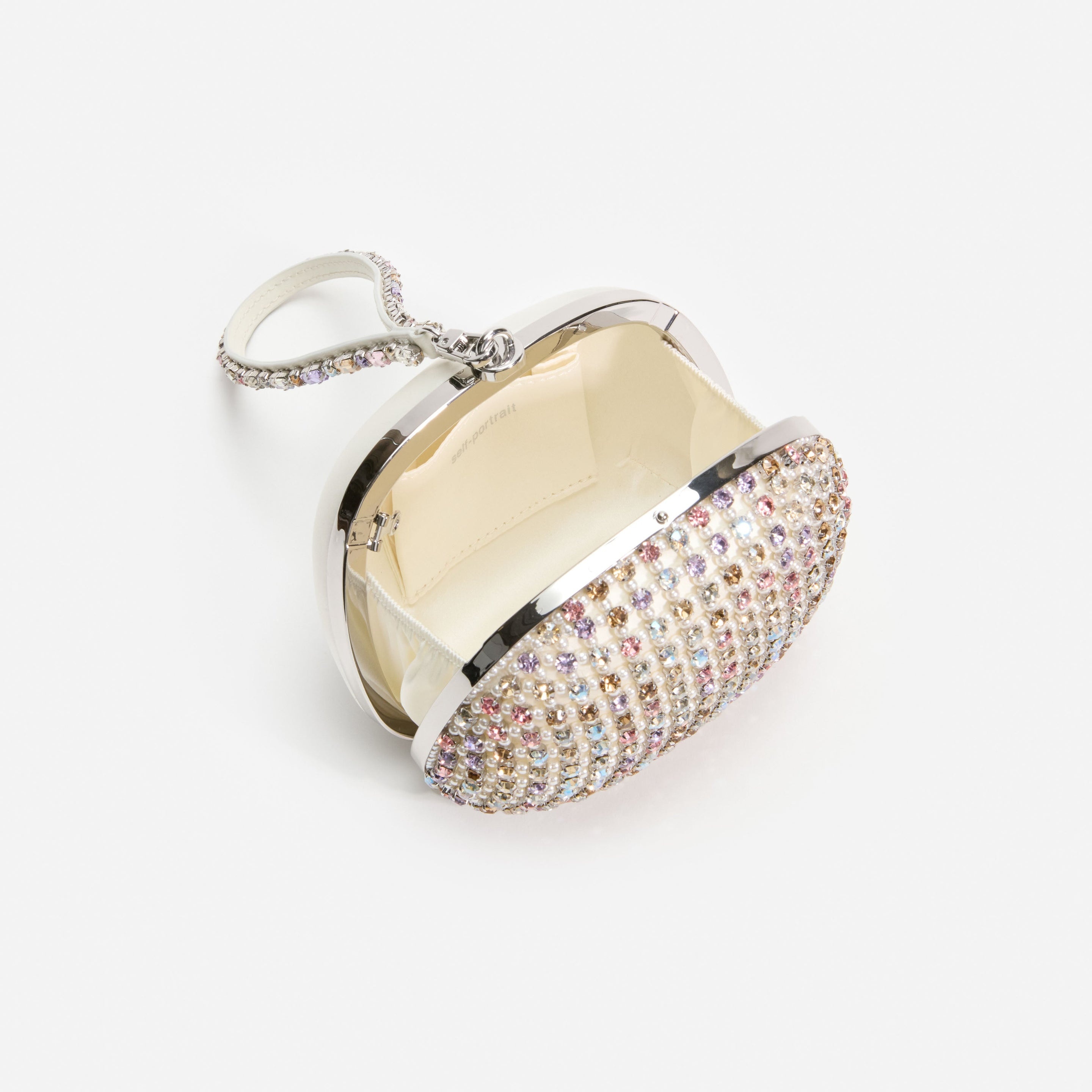 Multi Crystal Top Handle Clutch Bag - 5