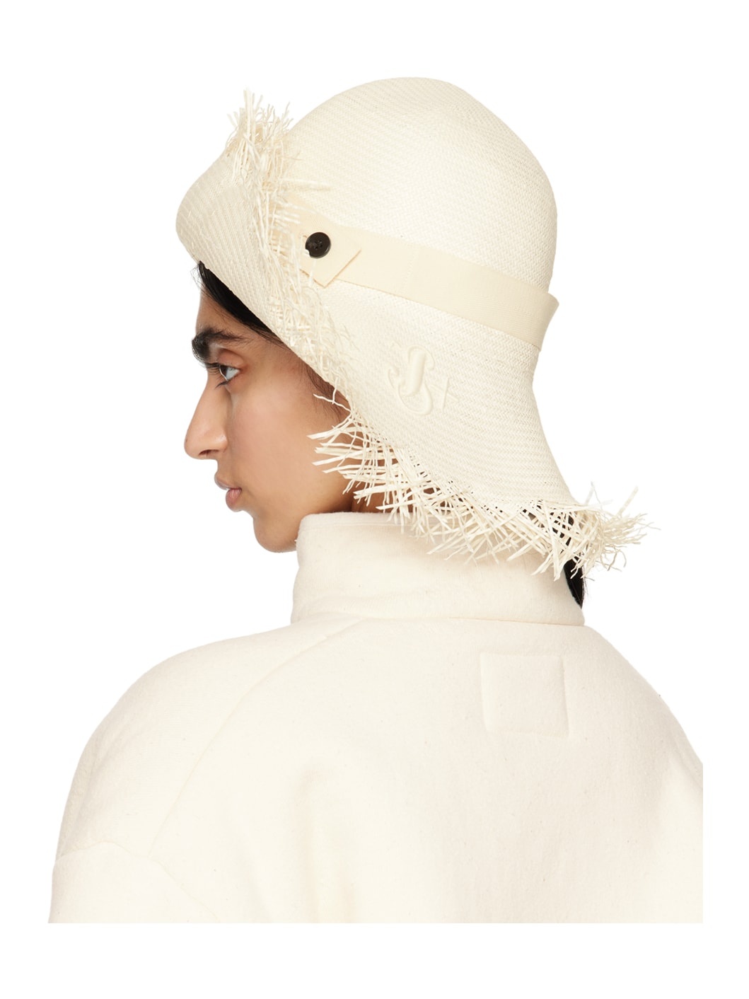 Off-White Fringed Hat - 4