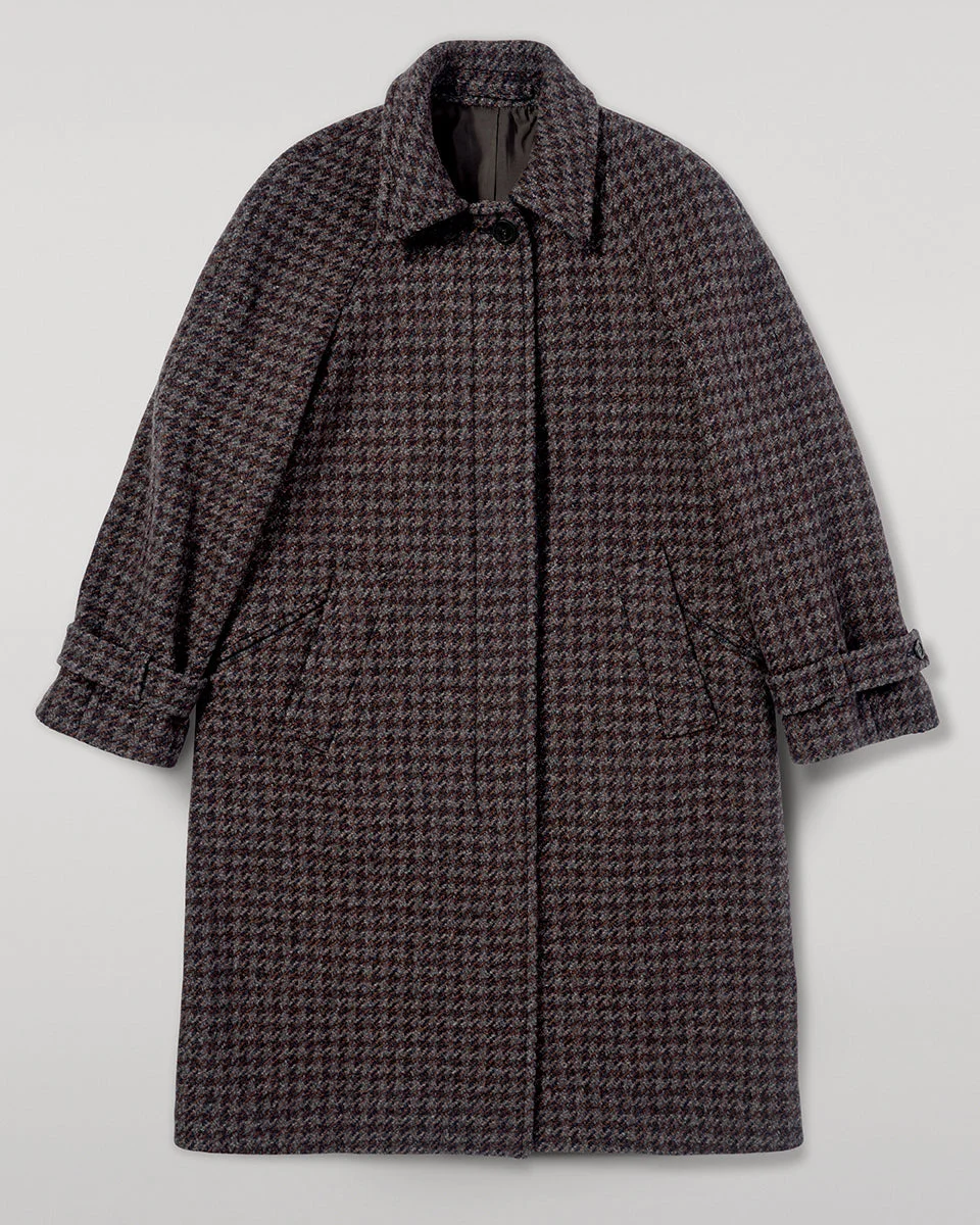 Women's Balmacaan Coat | Shale Houndstooth - 1