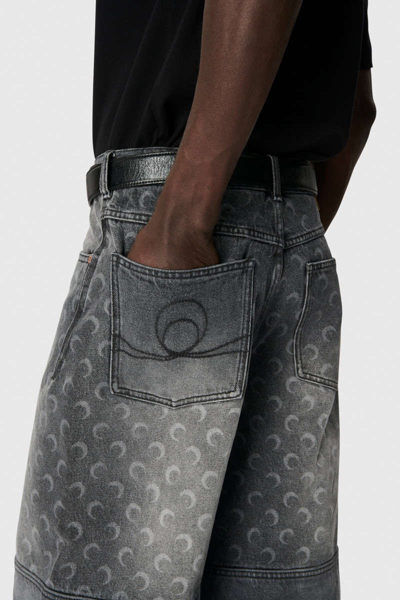 Moon Laser Grey Wash Denim Shorts 6