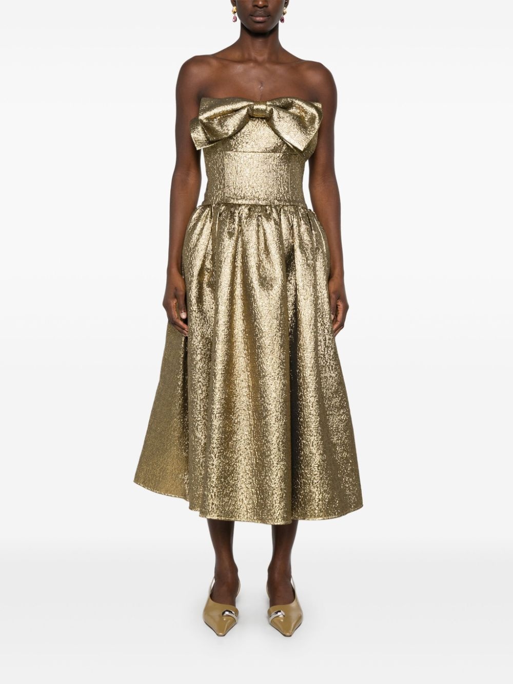metallic midi dress - 2