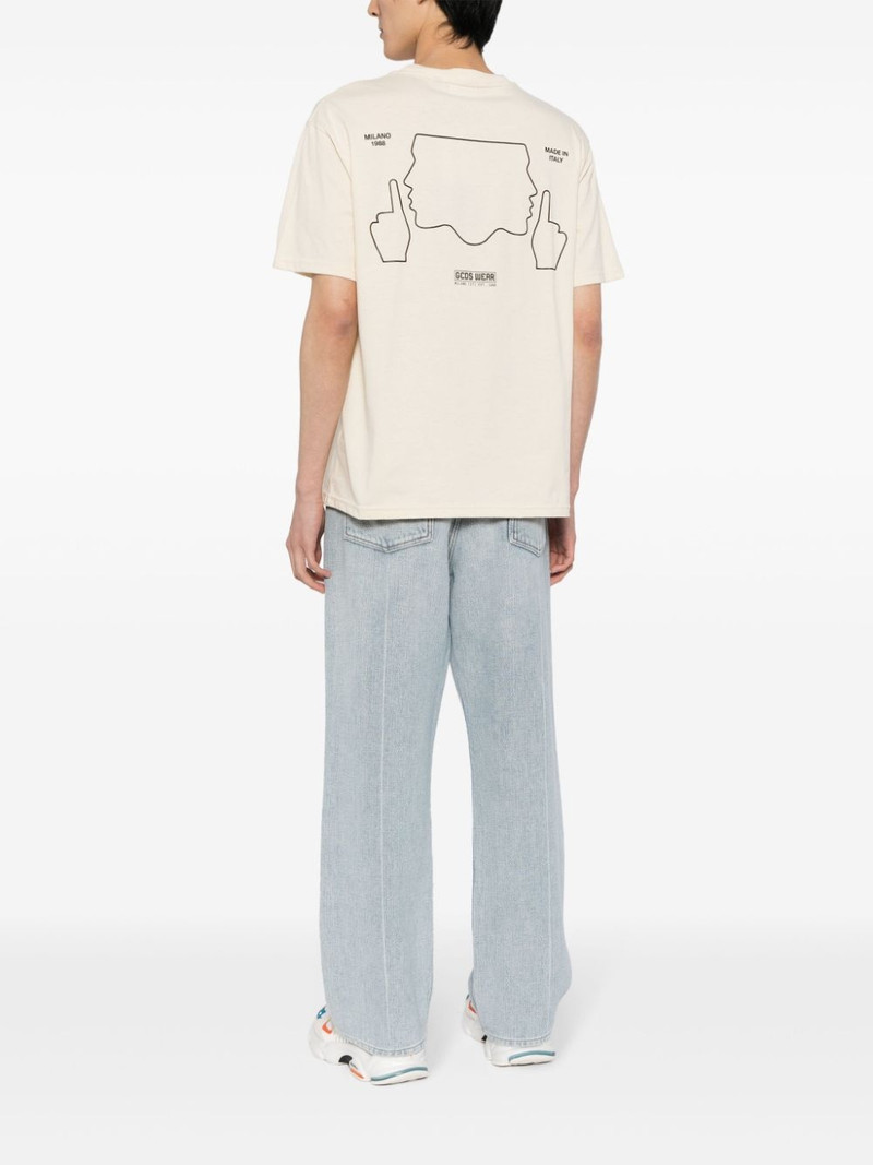 GCDS slogan-print cotton T-shirt outlook