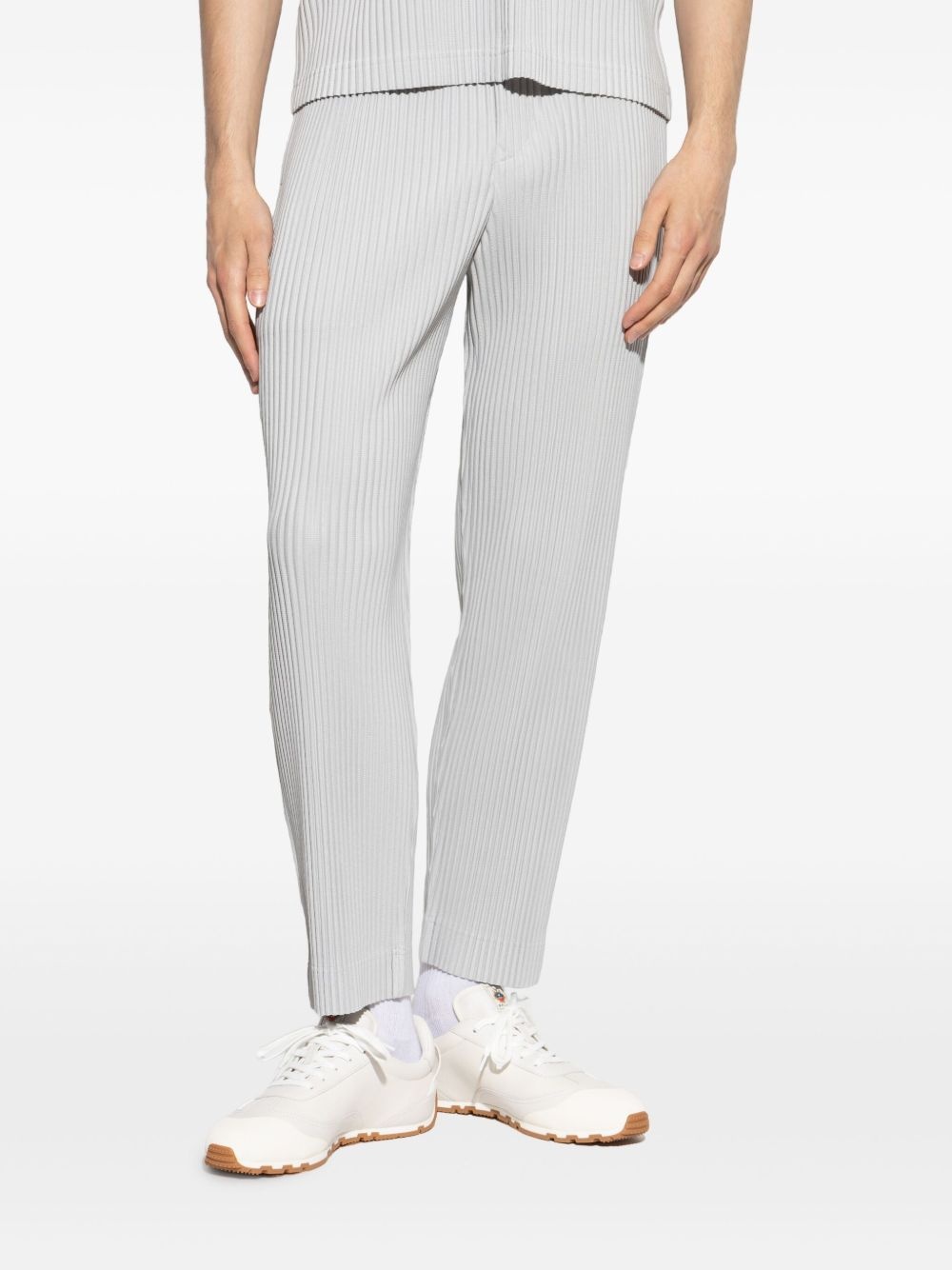 pleated straight-leg trousers - 3