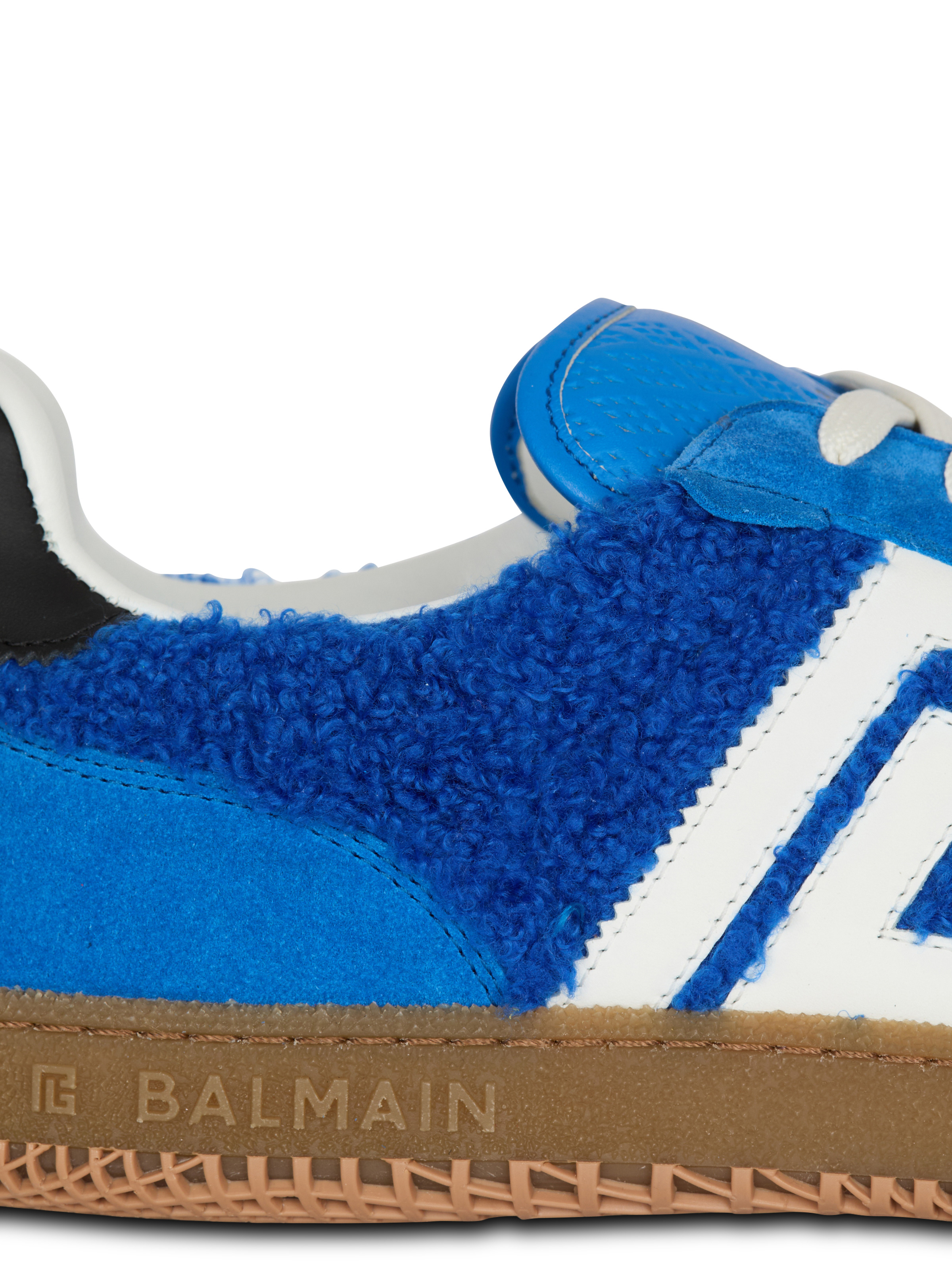 Suede and bouclé Balmain Swan trainers - 6