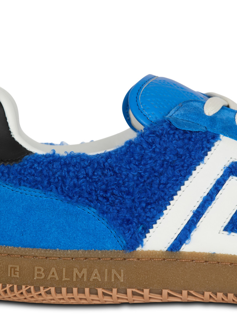 Suede and bouclé Balmain Swan trainers 6