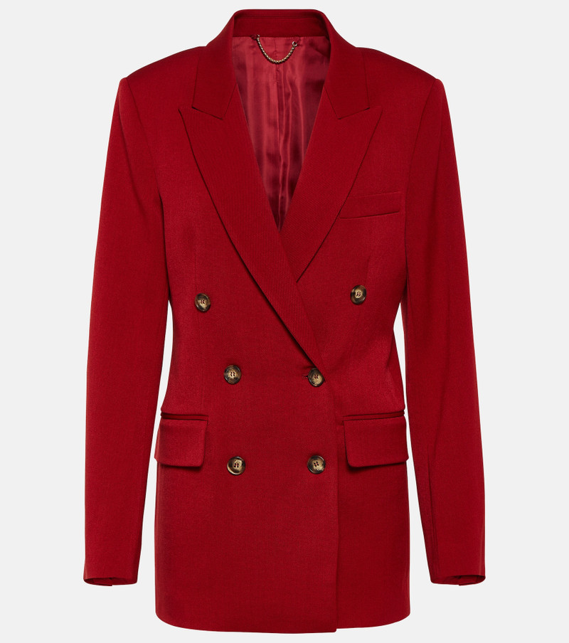 Double-breasted wool-blend blazer - 1