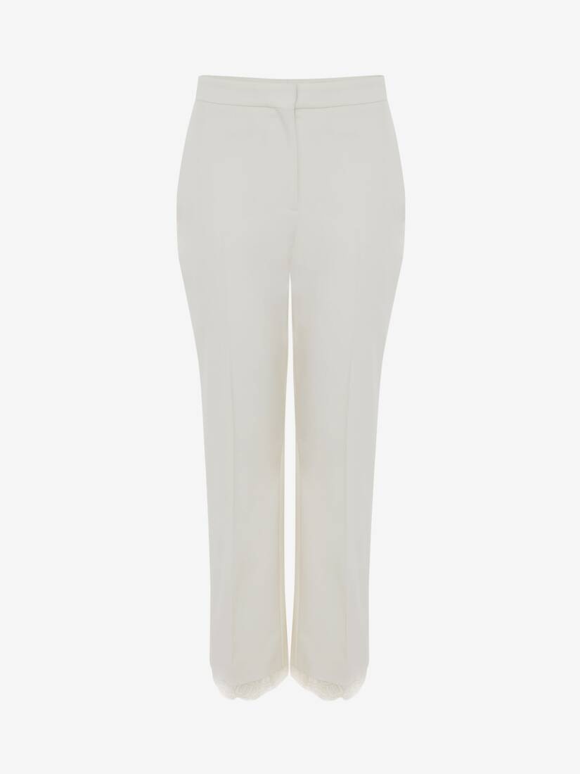 Lace Trousers in Bone - 1