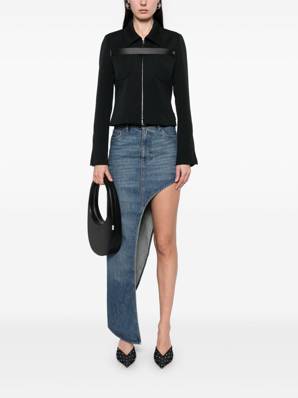 one-leg denim skirt - 2