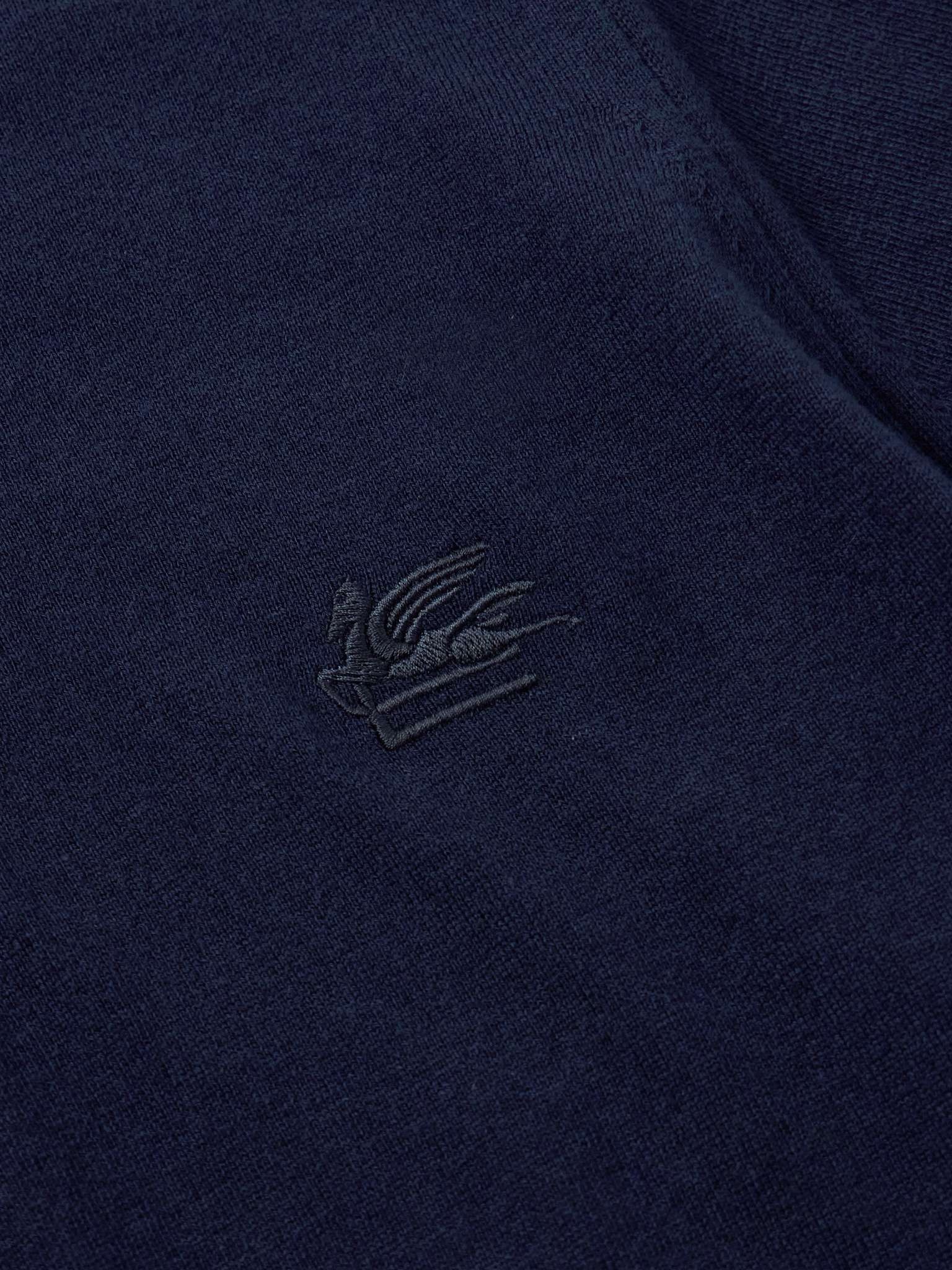 Logo-Embroidered Cotton and Cashmere-Blend Polo Shirt - 4