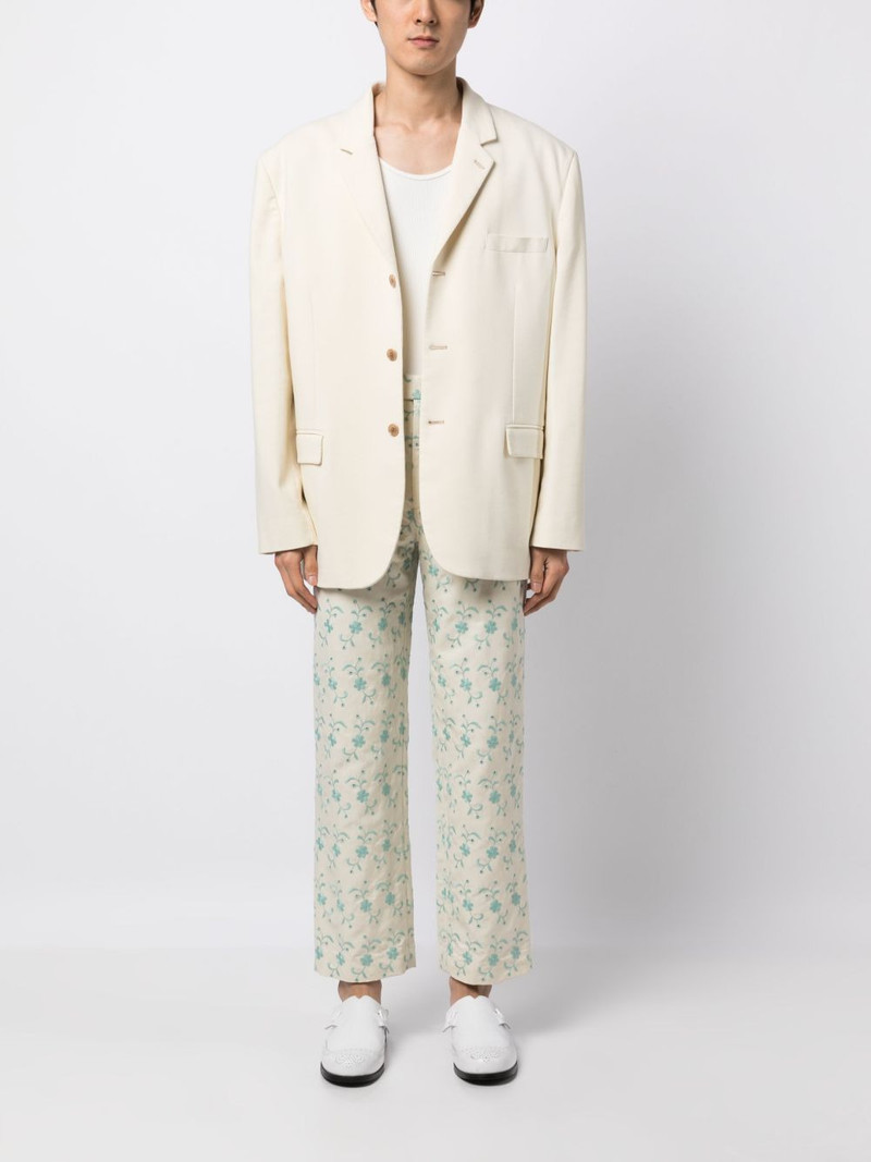 BODE floral-embroidery straight-leg trousers outlook