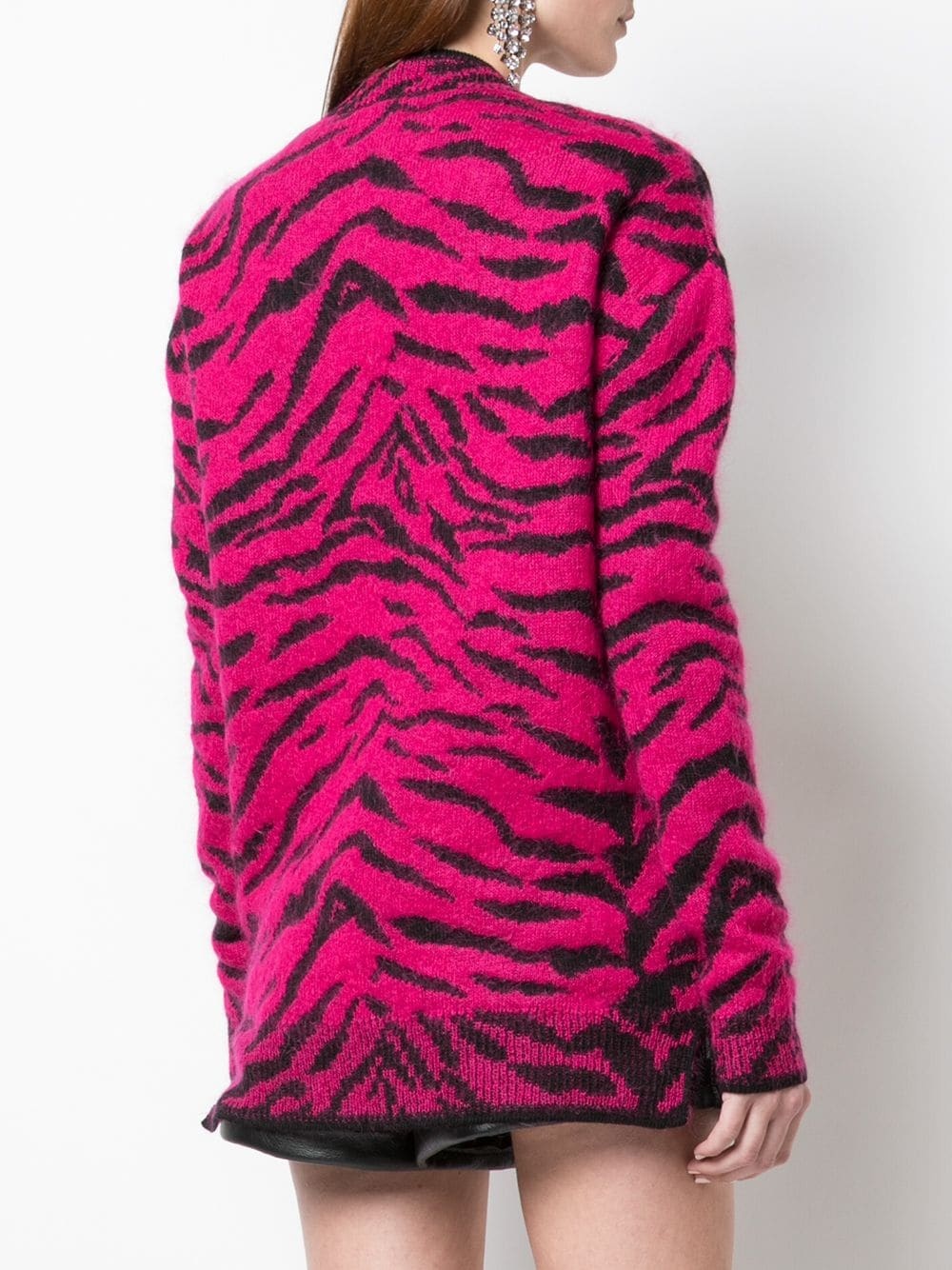 Zebra jacquard cardigan - 4