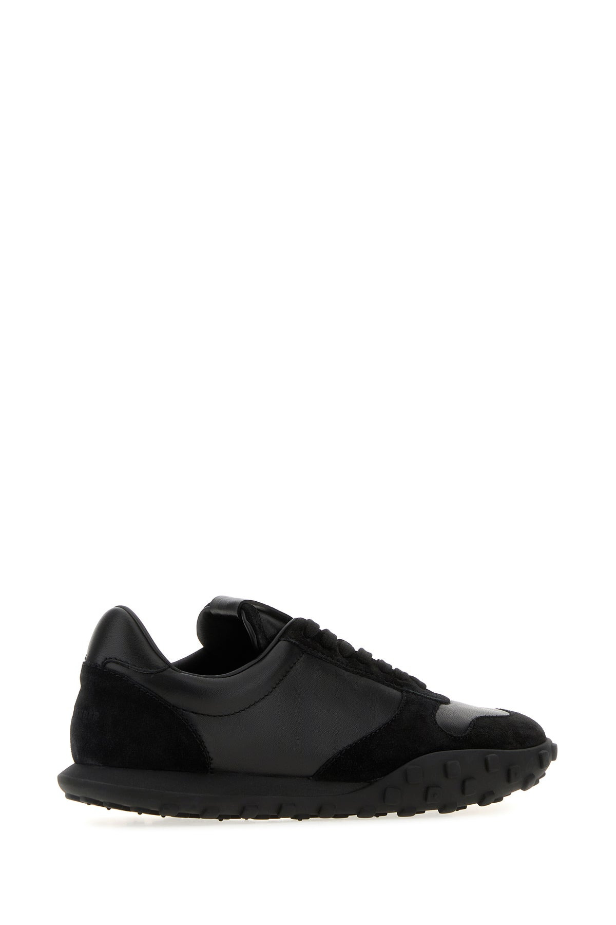 Black nappa leather and suede Moon sneakers - 3