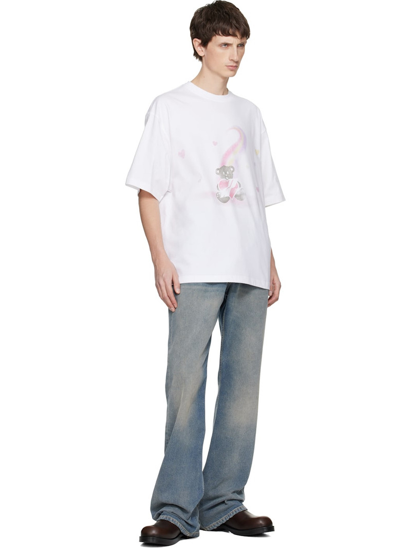 We11done White Teddy Bear Print T-shirt outlook