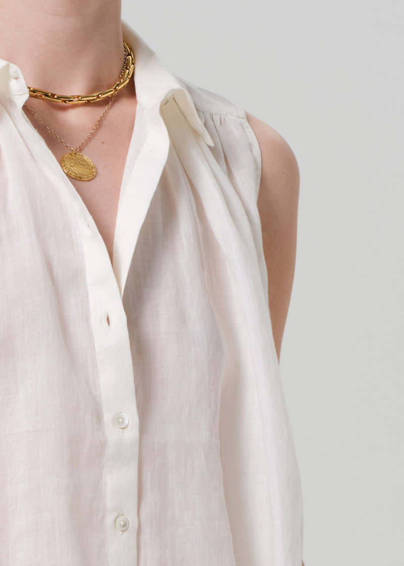 Sleeveless Ambrose Top In Vanilla 5