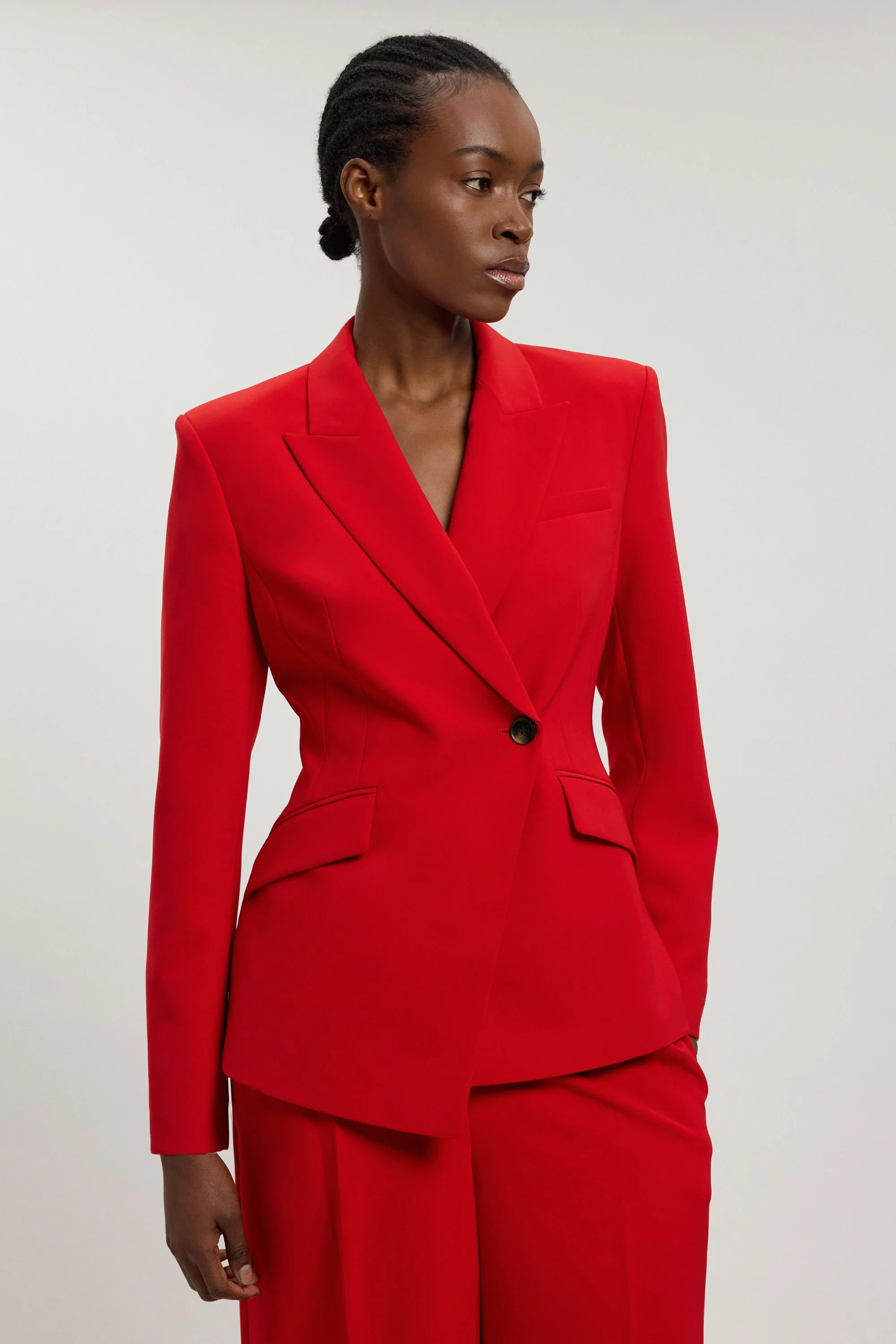 Compact Viscose Single Breasted Tailored Blazer - 1