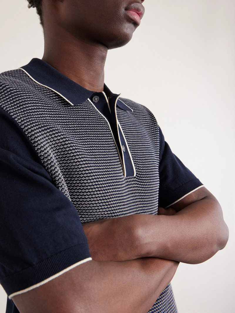 Jacquard-Knit Cotton Polo Shirt 5