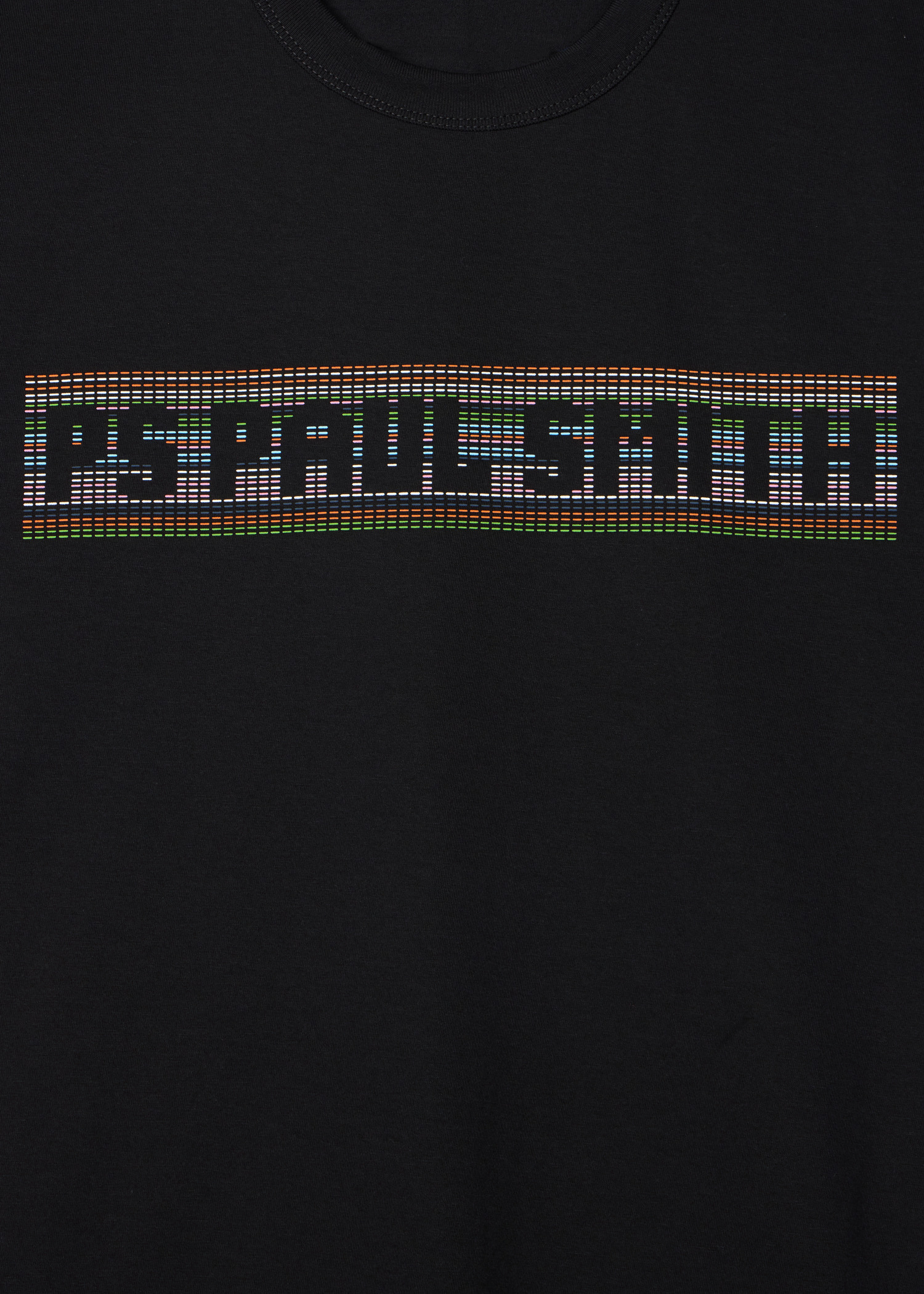 Black 'Stitch Stripe Logo' Print T-Shirt - 2