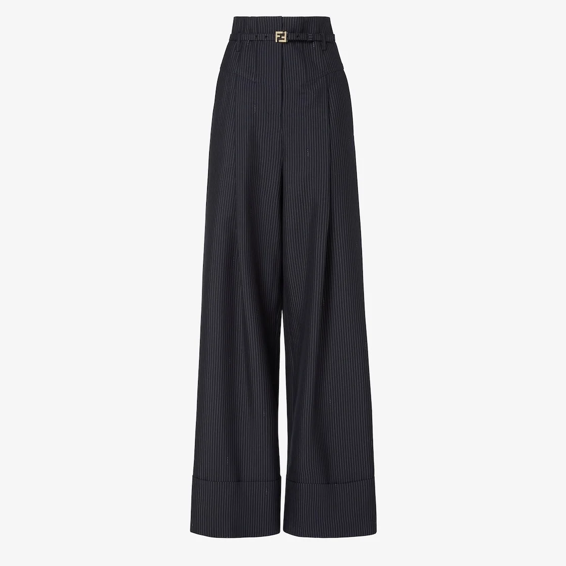 Pants Black pinstriped wool pants - 1