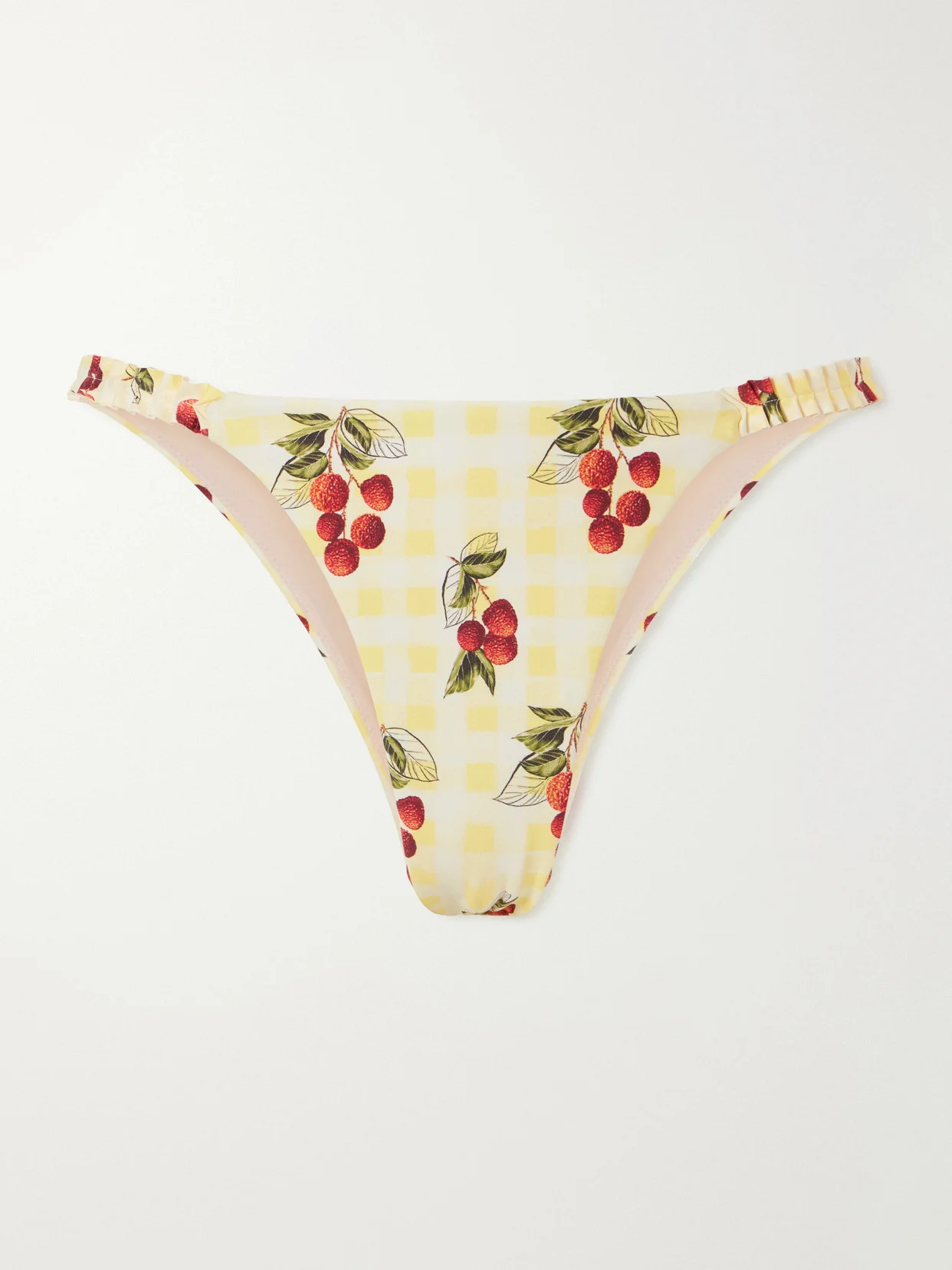 Vera Printed Checked Bikini Bottoms - 1
