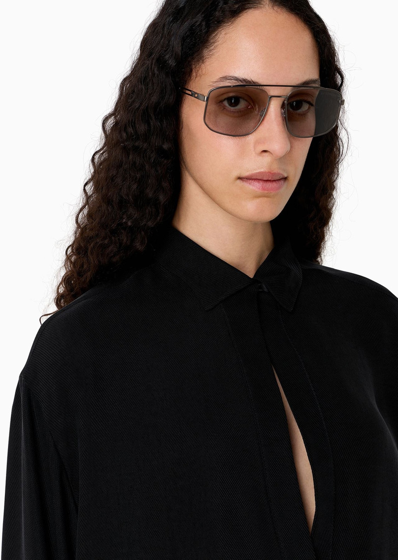 Cupro drill shirt with popover opening 5