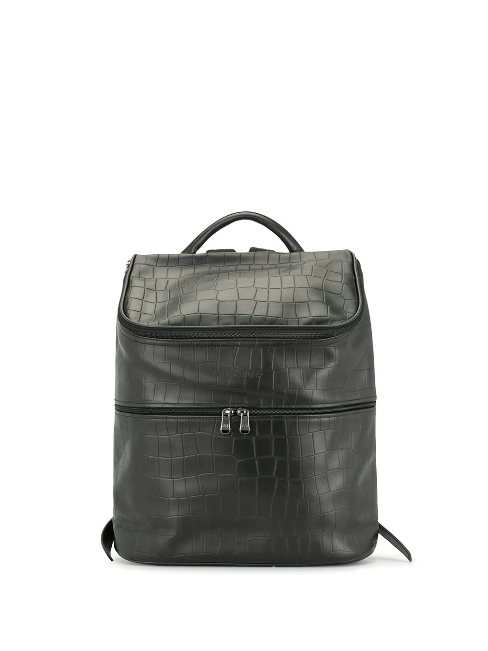 crocodile-effect leather backpack - 1