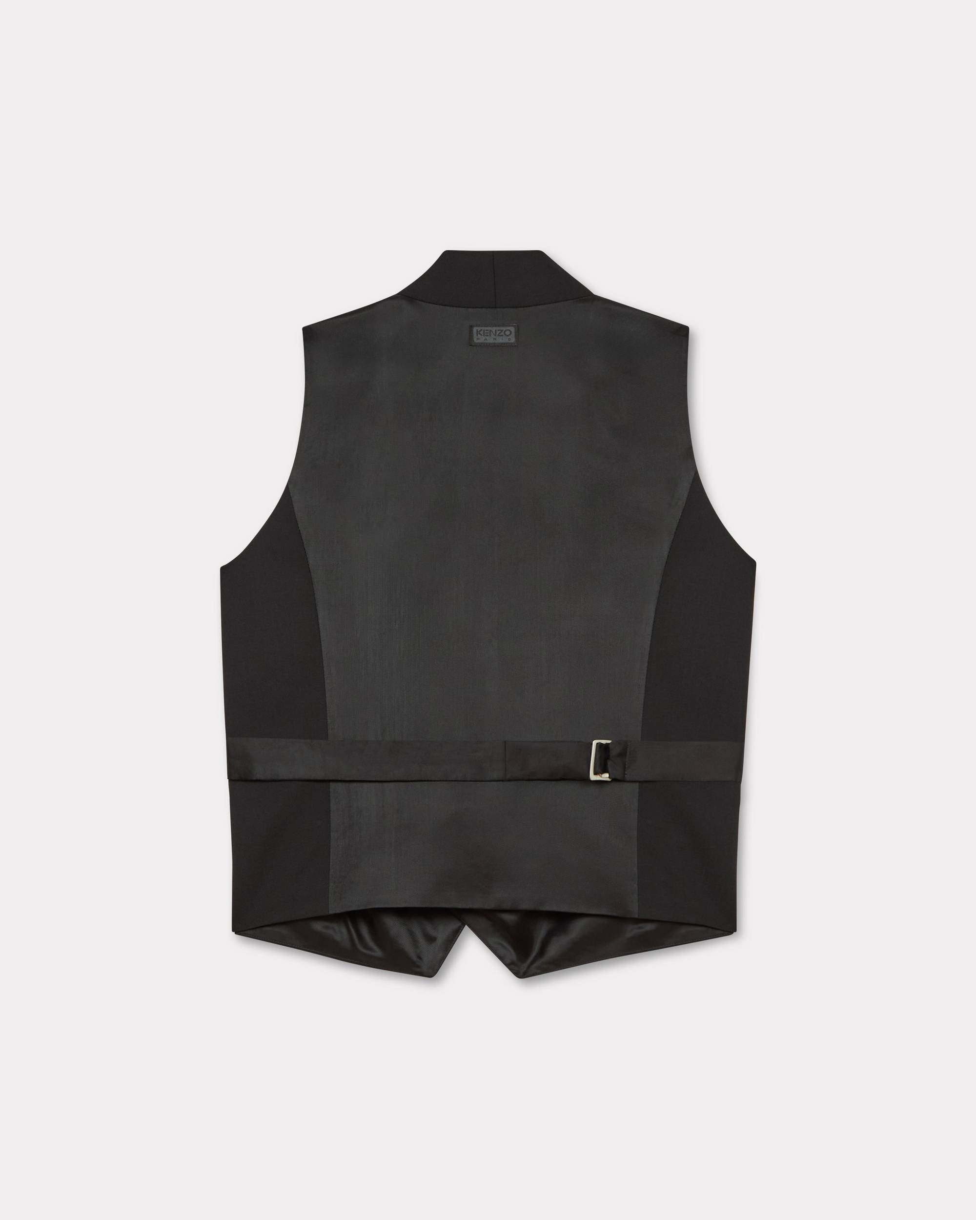 'KENZO Paris Jungle' embroidered kimono waistcoat in virgin wool and satin - 2