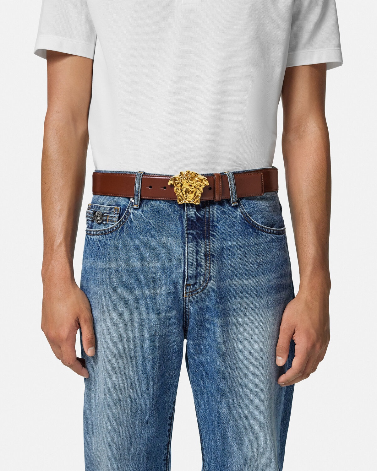 La Medusa Leather Belt 4 cm - 3
