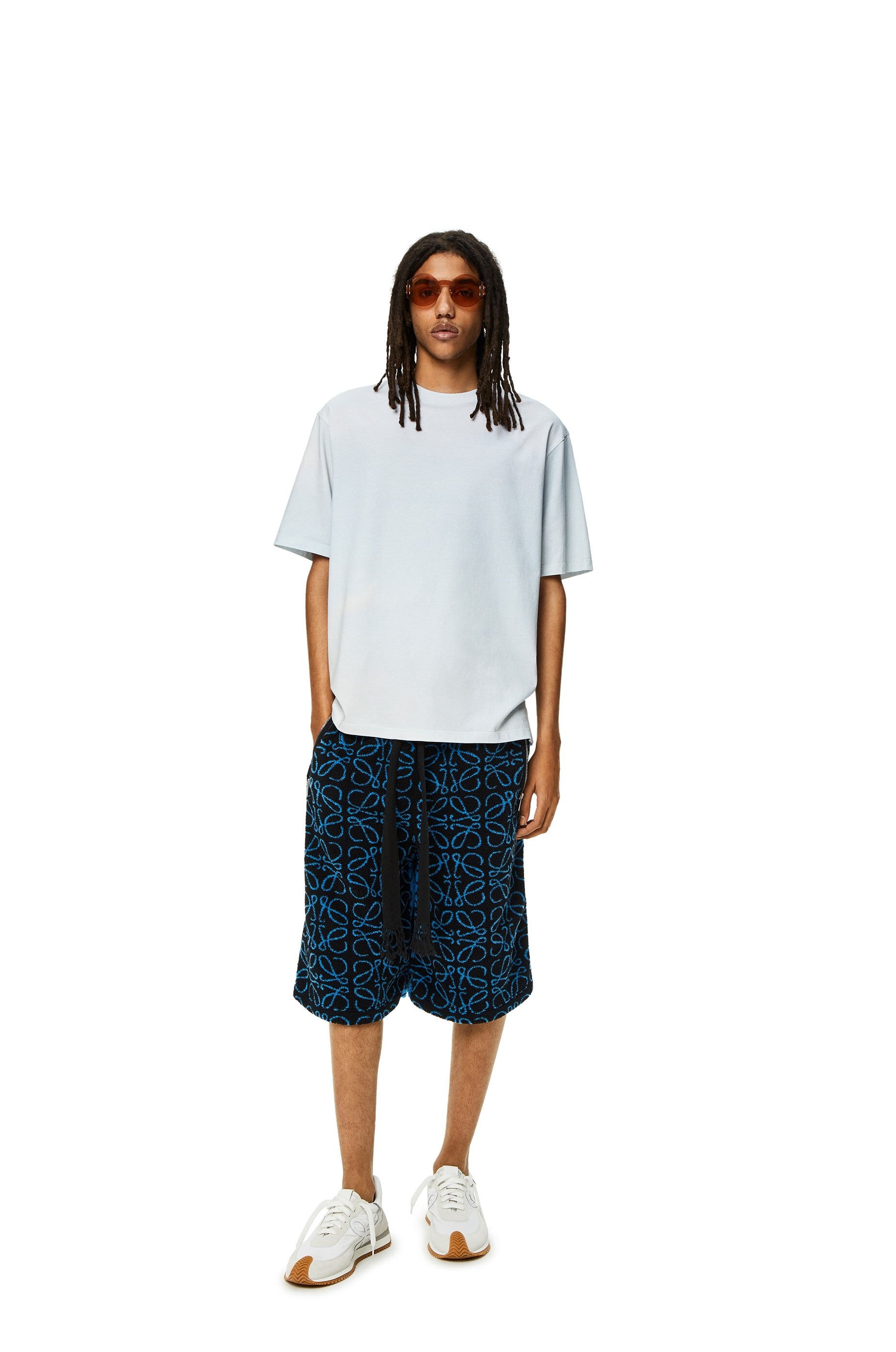 Anagram jacquard fleece shorts - 2