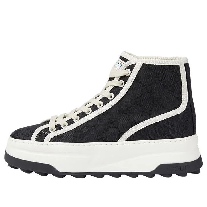 (WMNS) Gucci GG Blooms High-Top Sneakers 'Black White' 746768-20Q20-1043 - 1
