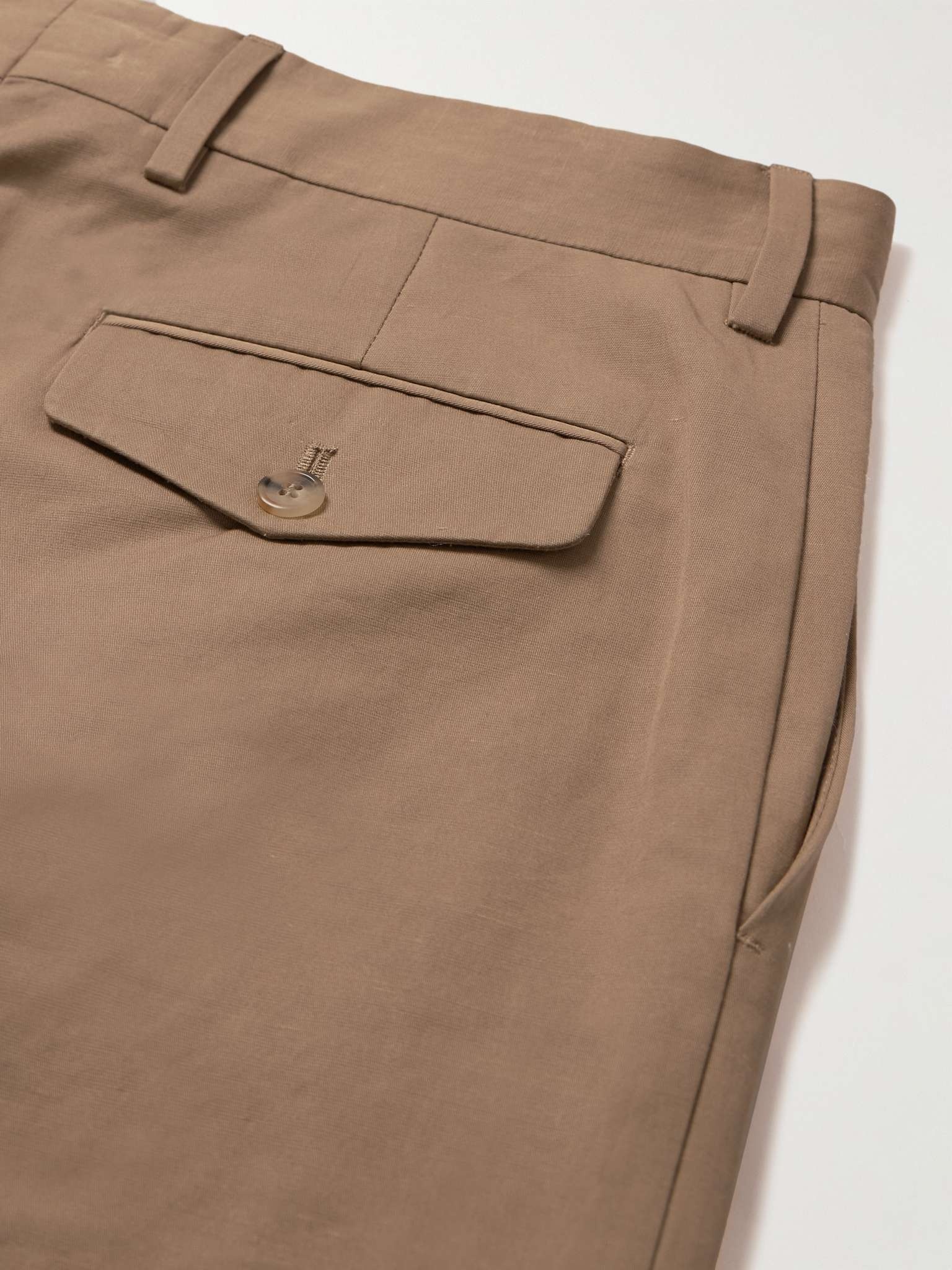 Straight-Leg Cotton and Linen-Blend Trousers - 5