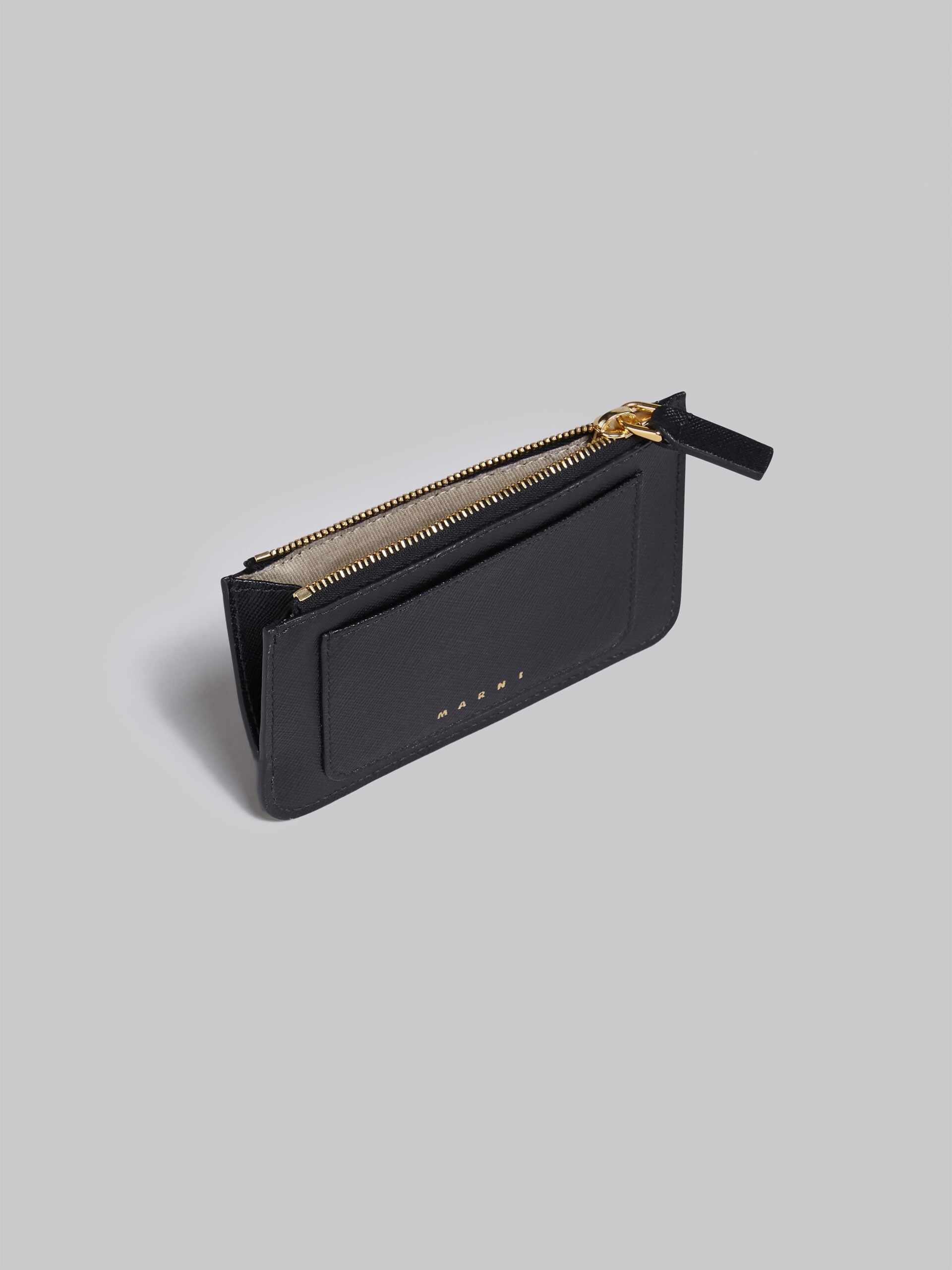 BLACK SAFFIANO LEATHER CARD CASE - 2