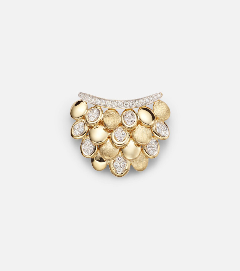Blossom 14kt gold single earring with diamonds 1