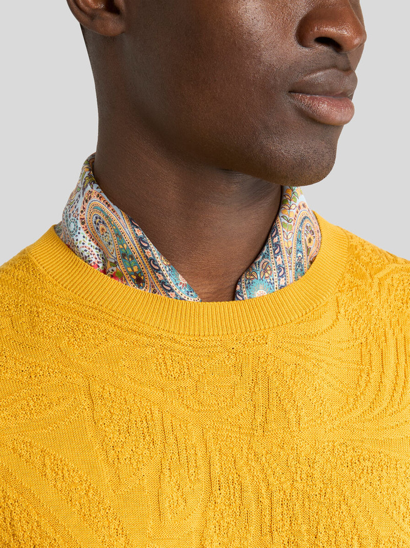 Etro SILK POCKET SQUARE WITH MACRO PAISLEYS outlook