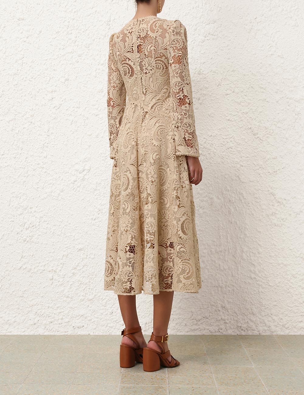 WAVERLY LACE MIDI DRESS - 4