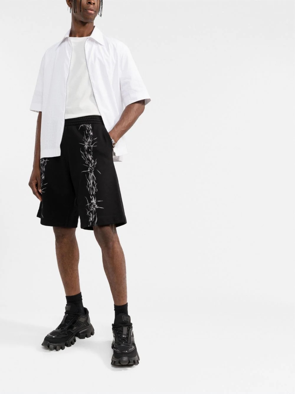 barbed wire-print shorts - 3