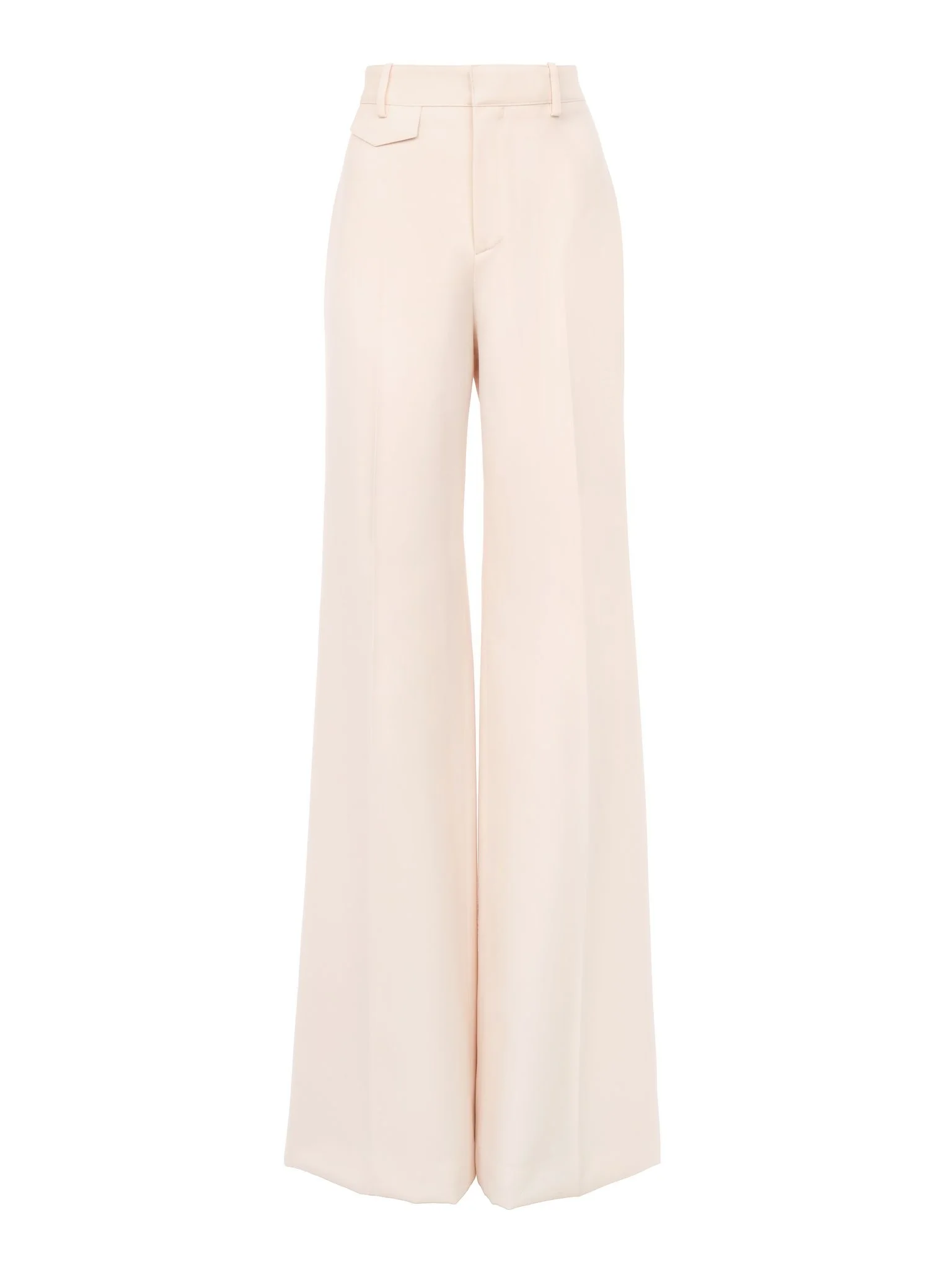 HIGH-RISE FLARED PANTS IN WOOL GABARDINE - 1