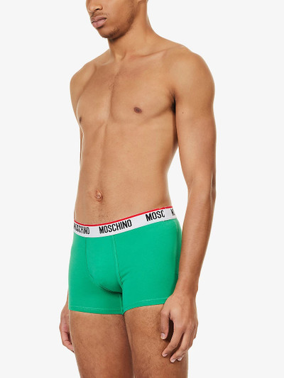 Moschino Branded-waistband mid-rise pack of three stretch-cotton trunks outlook