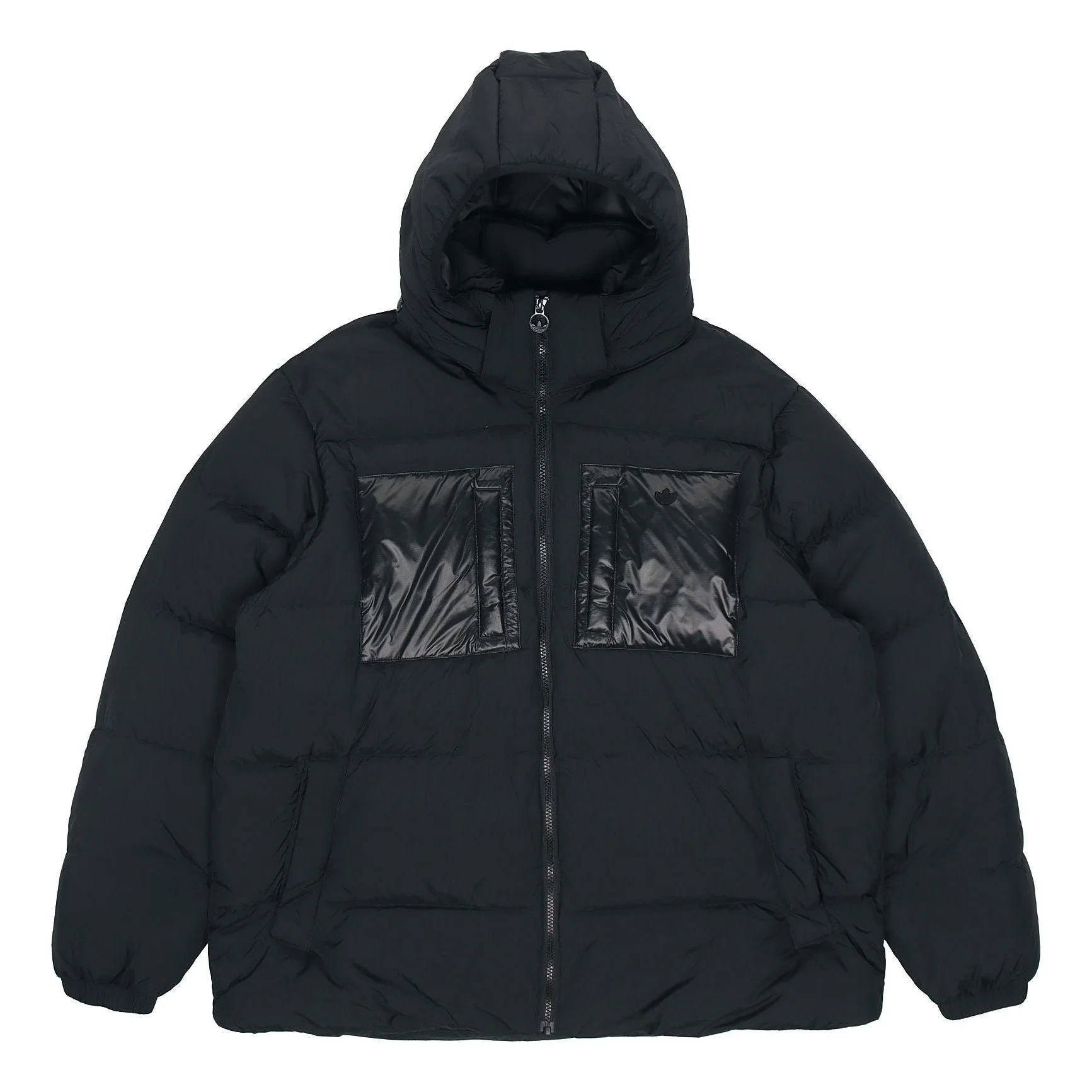adidas originals Solid Color hooded down Jacket Black H13564 - 1