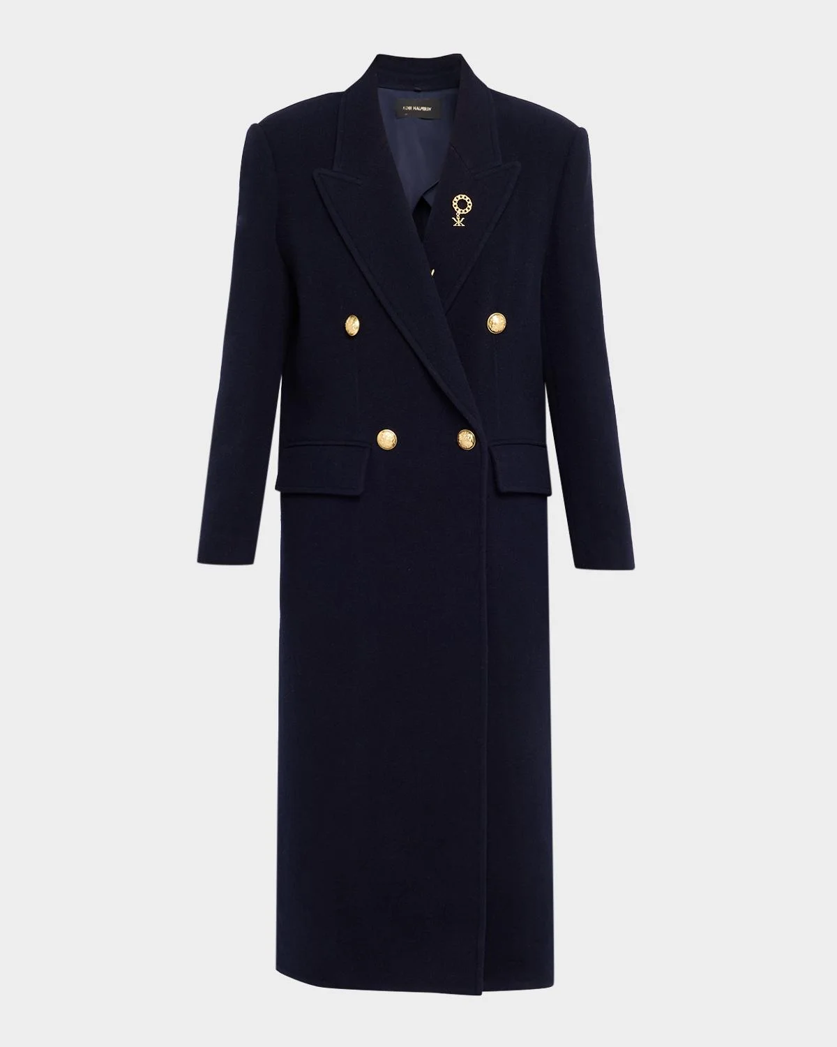 Grayson Double-Breasted Long Wool Coat - 1