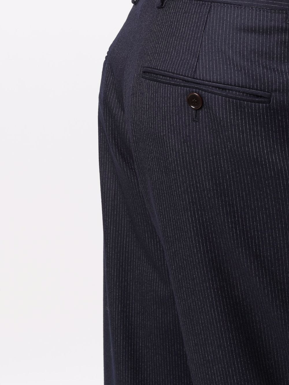 tailored-cut pinstripe suit trousers - 5