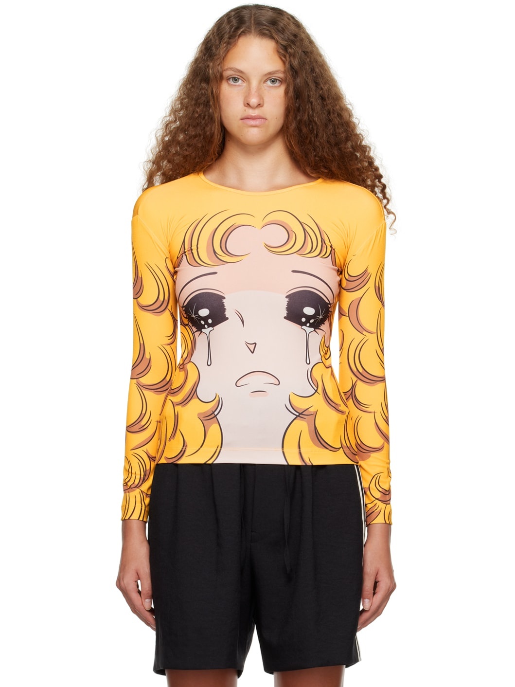 SSENSE Exclusive Yellow Crying Girl Long Sleeve T-Shirt - 1