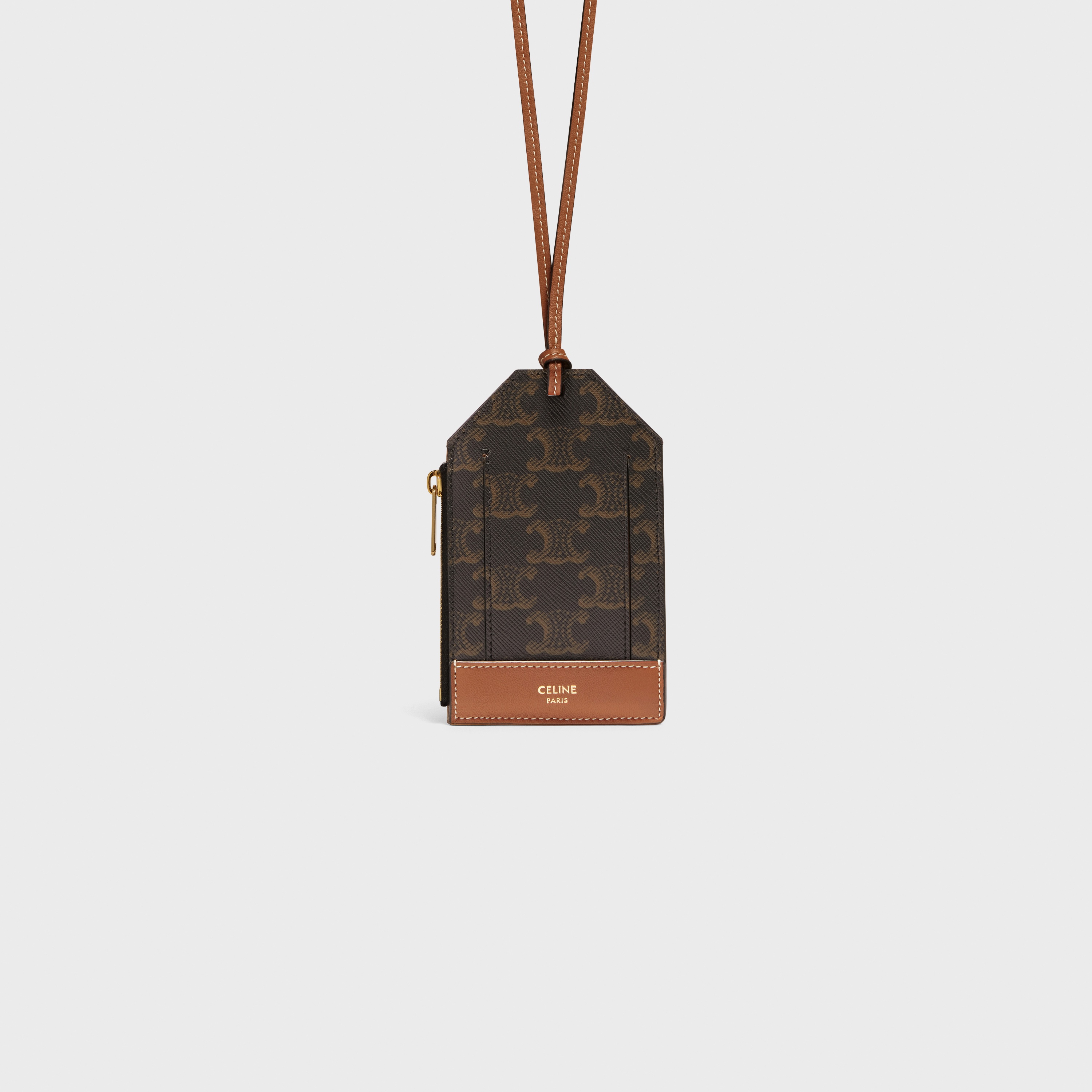 Card Holder Necklace in Triomphe Canvas and Lambskin - 1