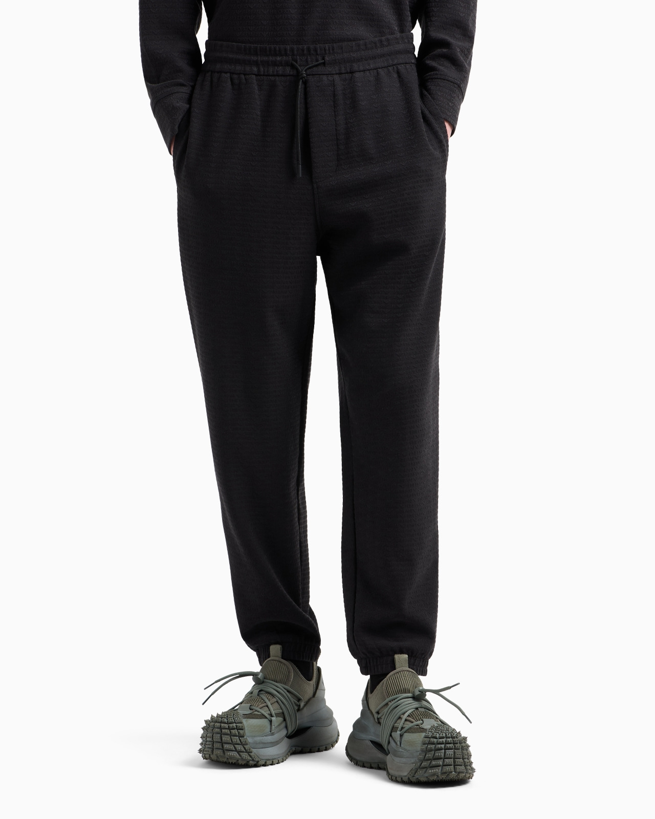 ASV LYOCELL BLEND JERSEY JOGGERS WITH ALL-OVER LETTERING - 4