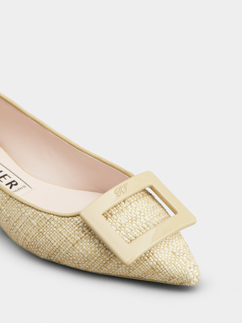 Gommettine Lacquered Buckle Piping Ballerinas in Fabric 3