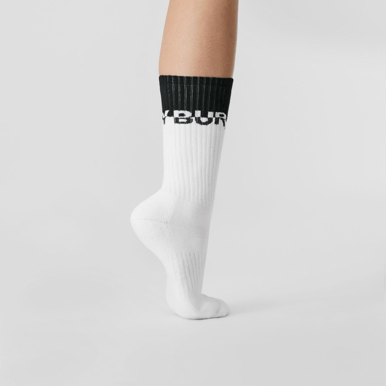 Logo Intarsia Technical Stretch Cotton Socks - 3