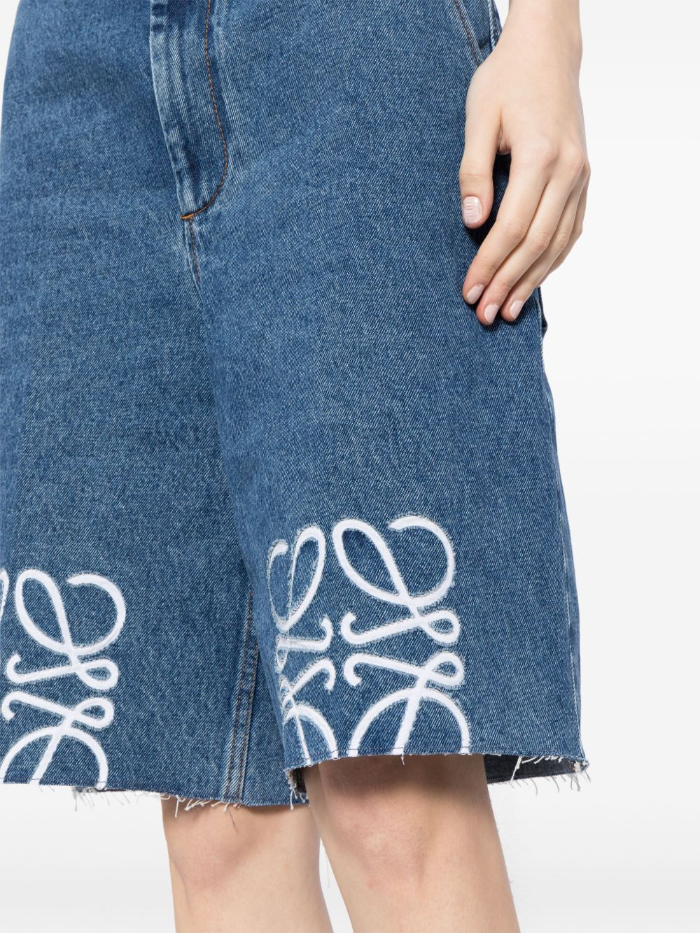 Loewe Women Anagram Denim Shorts - 5