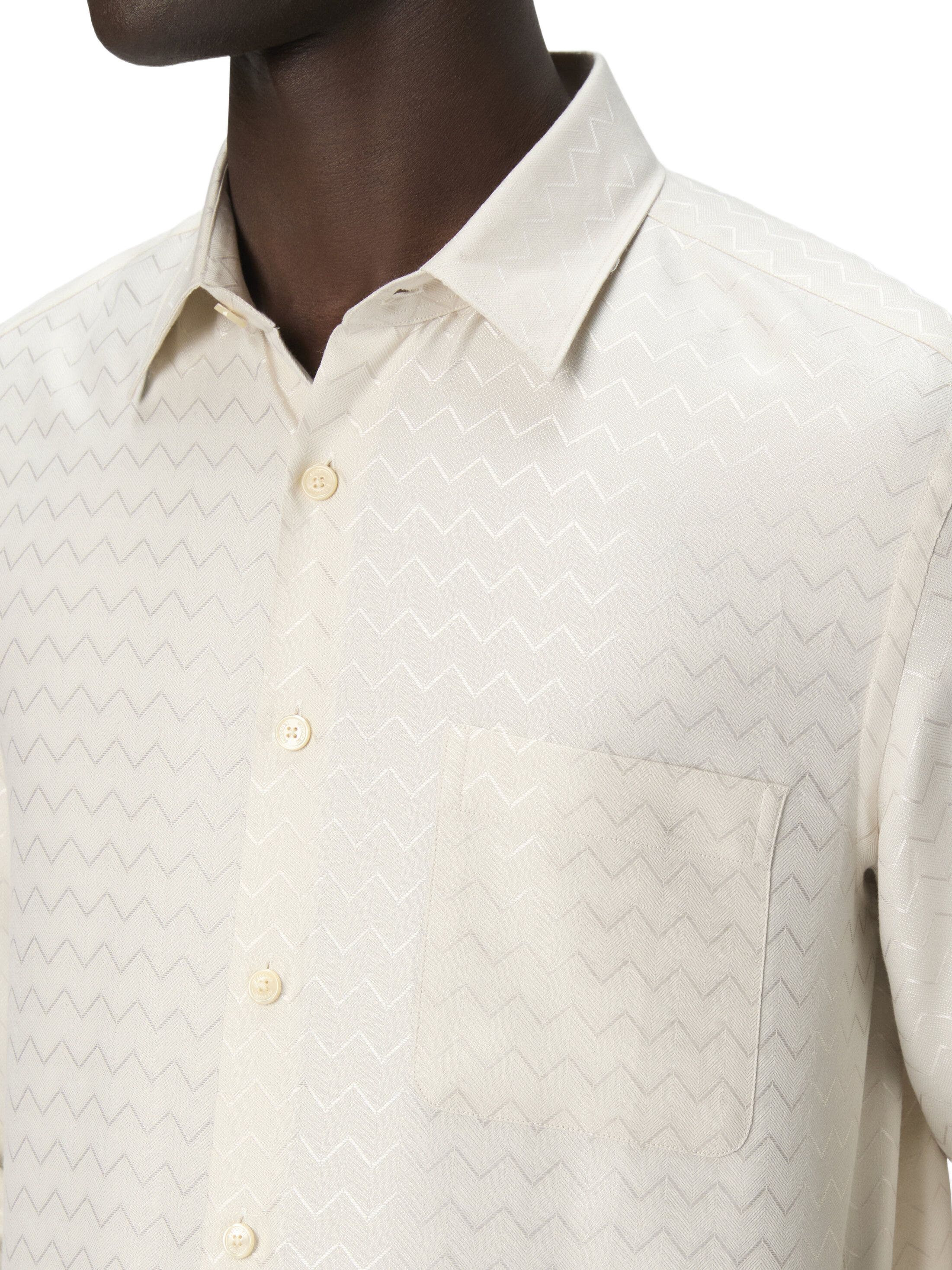 Missoni Cotton, Viscose And Linen Shirt With Shiny Zigzag Pattern in Green at Nordstrom - 4