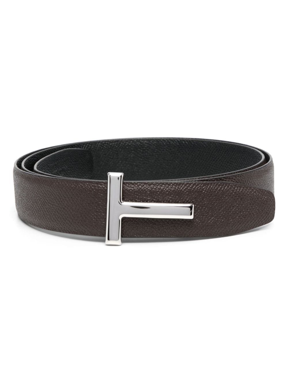 T Icon logo-buckle leather belt - 1